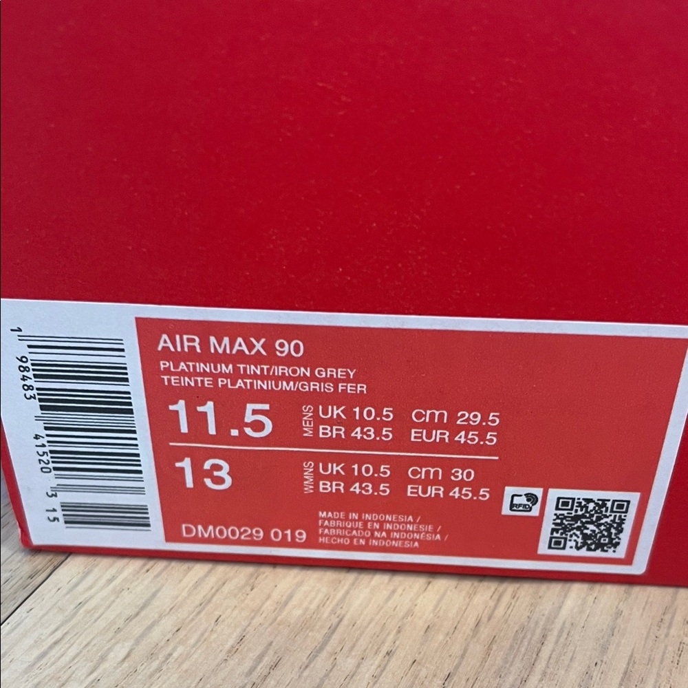 Nike Air Max 90 Sneakers, Platinum Tint/Blue Lightning/Wolf Grey/Iron Grey - Picture 2 of 6